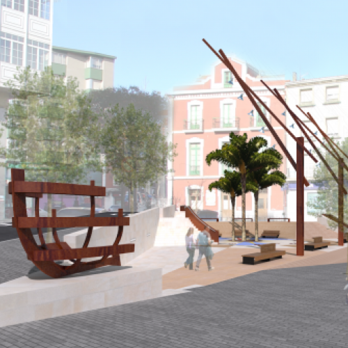 Reurbanización Plaza Baragaña, Candás, Asturias