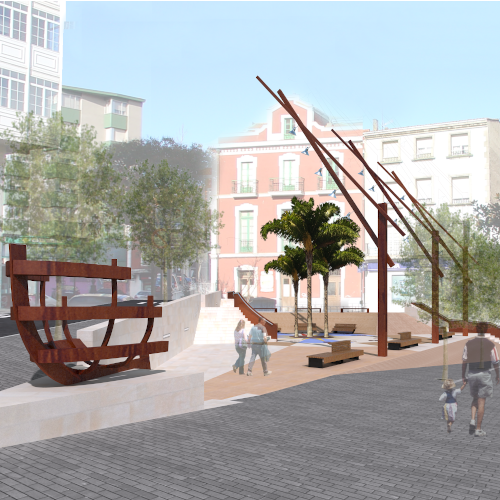 Reurbanización Plaza Baragaña, Candás, Asturias